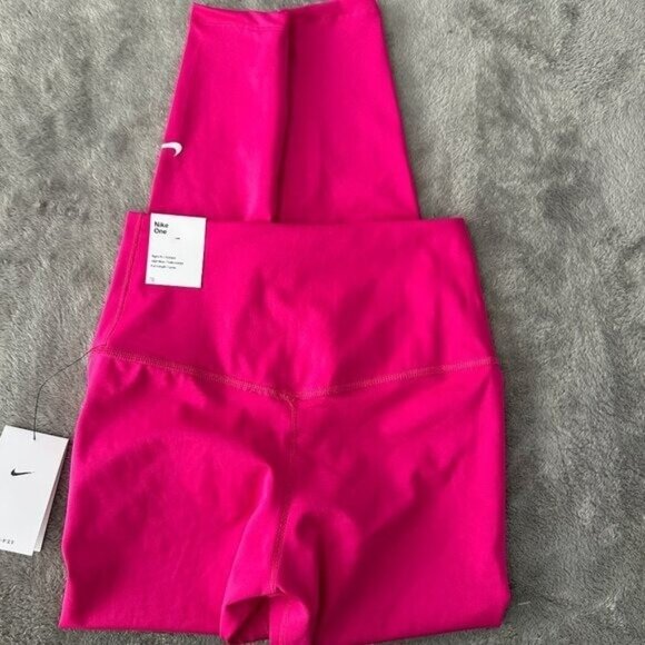 NWT Nike One Dri-Fit Hot Pink Full Length High Rise Leggings Women's SMALL - Picture 5 of 7